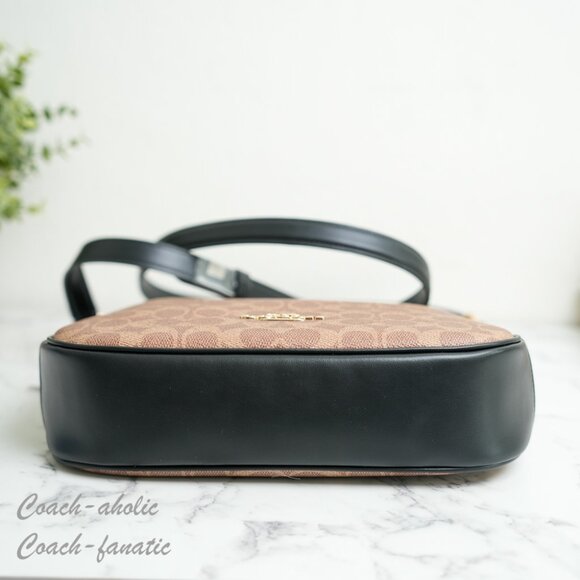 Coach CZ177 Ellie File Bag In Signature Canvas Tan/Black - Picture 9 of 13